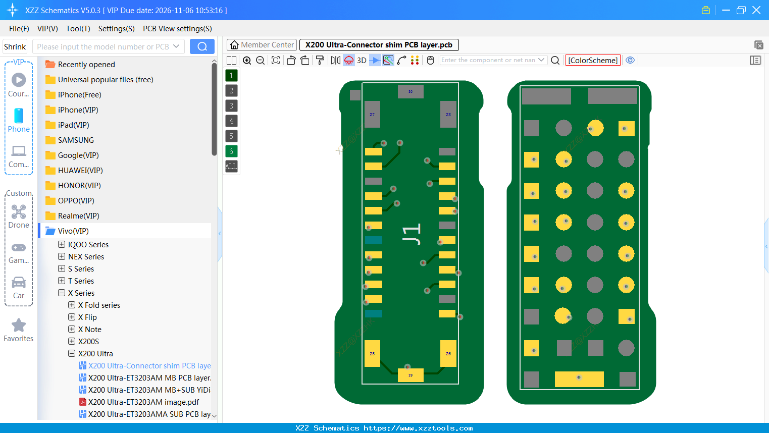 X200 Ultra-Connector Shim PCB Layer